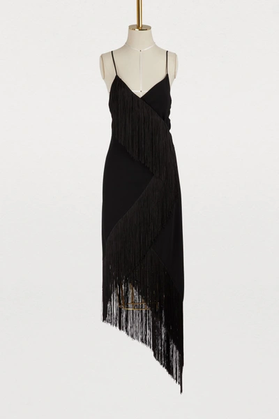 Shop Givenchy Asymmetric Plunge Dress In Black