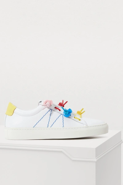 Shop Mira Mikati Sneakers With Colorful Laces In White