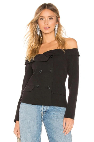 Shop By The Way. Tyler Off Shoulder Blazer Top In Black