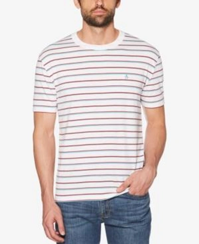 Shop Original Penguin Men's Striped T-shirt In Bright White