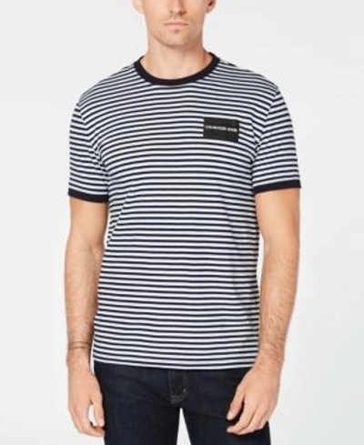 Shop Calvin Klein Jeans Est.1978 Men's Striped Logo T-shirt In Night Sky