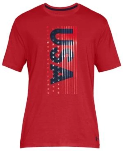 Shop Under Armour Men's Charged Cotton Graphic T-shirt In Red