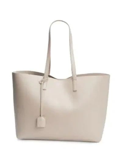 Shop Saint Laurent Large Leather Shopper In Natural