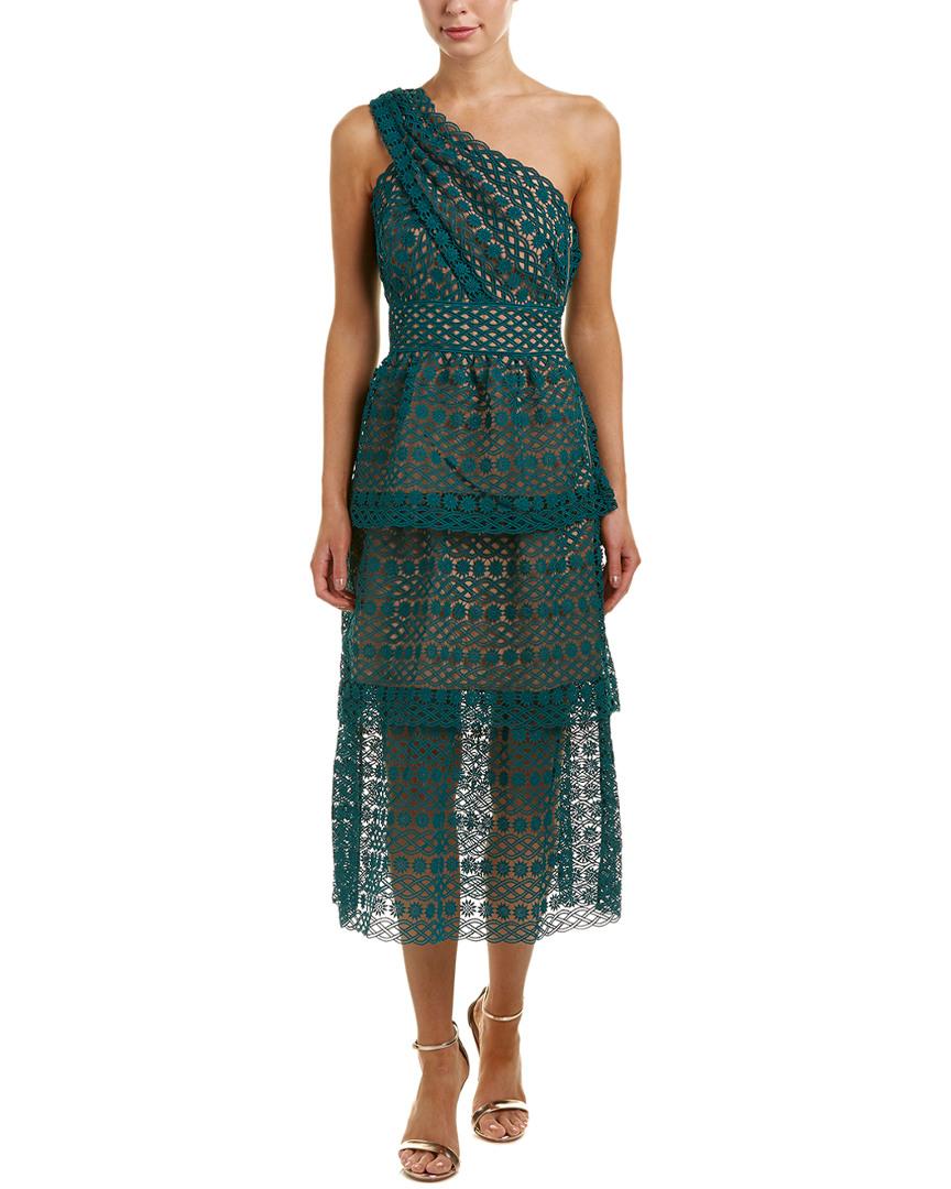 self portrait floral chain guipure dress