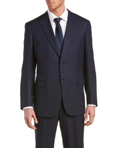 Shop Brioni Wool Suit With Flat Front Pant In Nocolor