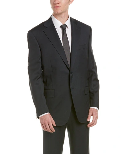 Shop Canali Wool Suit With Flat Pant In Nocolor