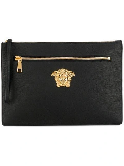 Shop Versace Collection Medusa Clutch - Black