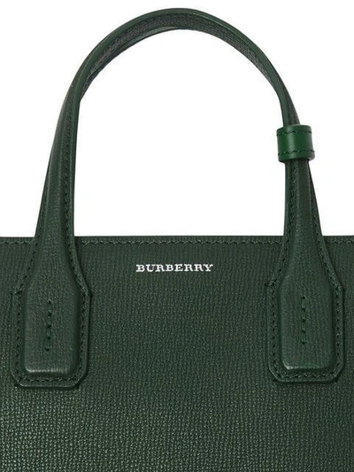 Shop Burberry The Small Banner In Grainy Leather - Green