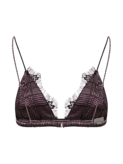 Shop Fleur Du Mal Pierre Luxe Triangle Bra In Black ,pink