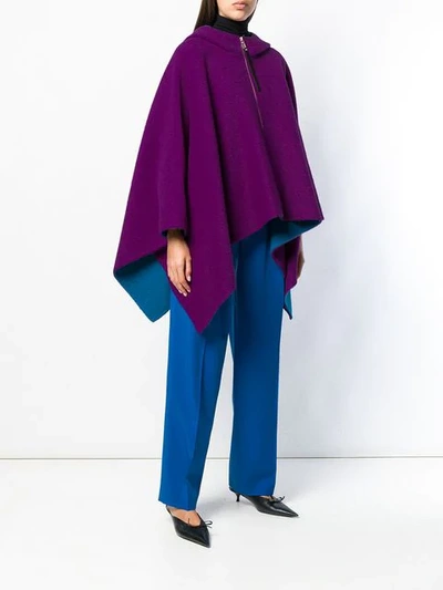 Shop Emilio Pucci Oversized Hooded Cape - Purple