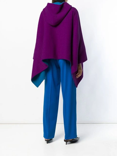 EMILIO PUCCI OVERSIZED HOODED CAPE - 紫色