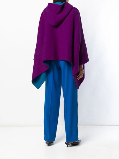 Shop Emilio Pucci Oversized Hooded Cape - Purple