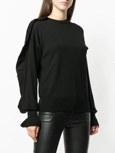 Shop Laneus Frill Sleeve Top - Black