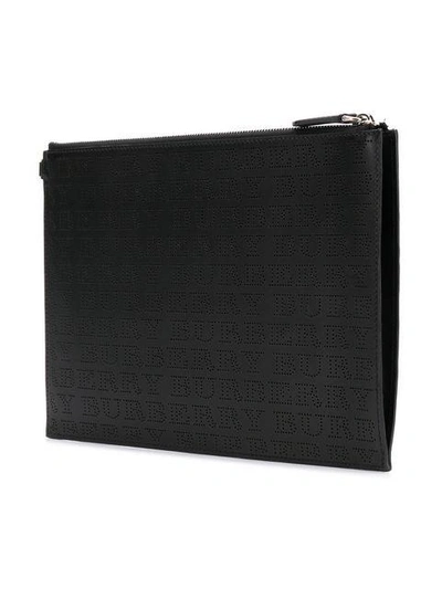 perforated logo zip pouch