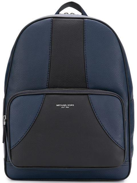 bryant retro stripe leather backpack