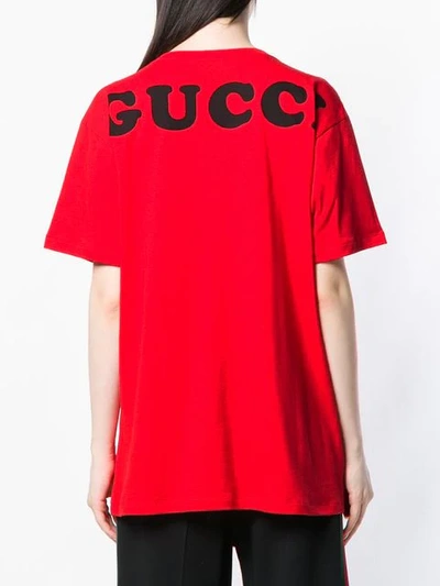 Shop Gucci Wolf Print T In Red
