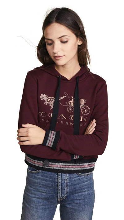 Shop Coach 1941 Rexy & Carriage Hoodie In Burgundy
