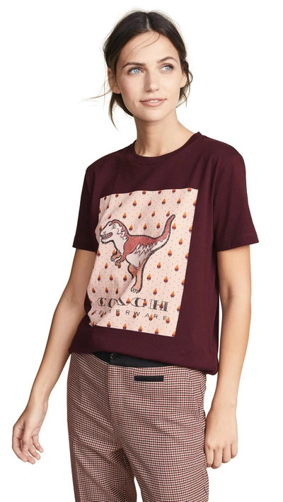 Shop Coach 1941 Rexy Tee In Burgundy