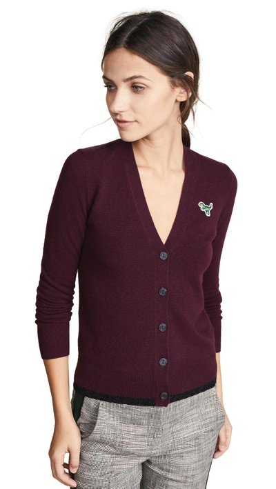 Shop Coach 1941 Cardigan With Rexy Patch In Burgundy