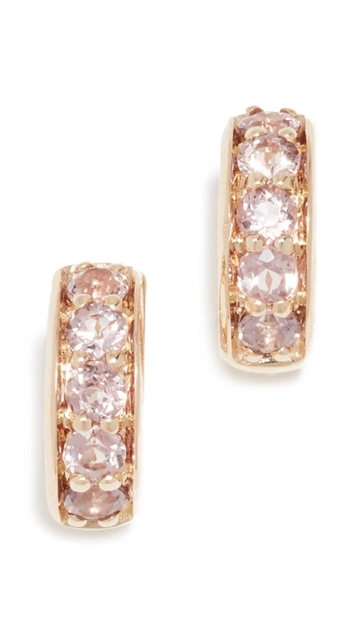 Shop Jane Taylor 14k Garnet Huggie Earrings In Pink