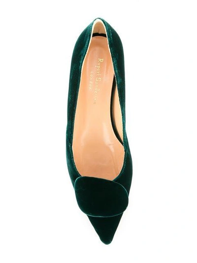 Shop Rupert Sanderson Pointed Toe Ballerinas - Green