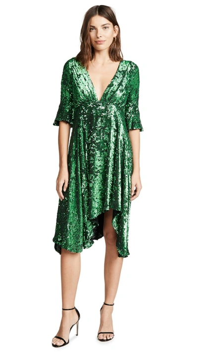 Shop Maria Lucia Hohan Arielle Dress In Emerald