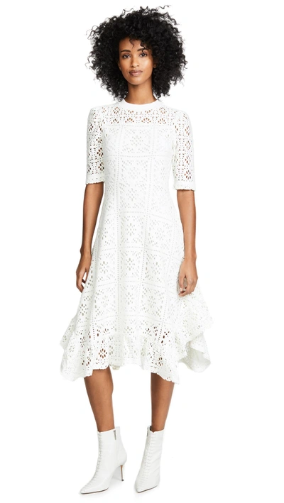 Shop See By Chloé Asymmetrical Hem Dress In Eden White