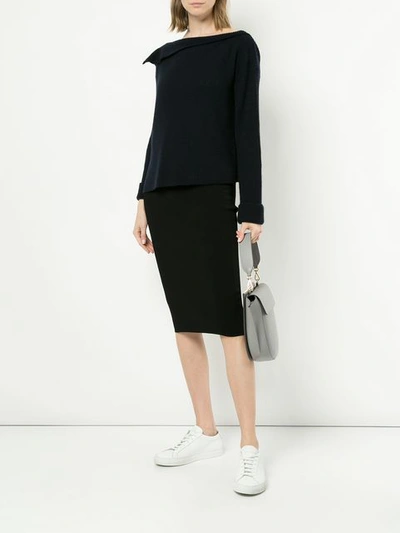 Shop Vince Knitted Pencil Skirt In Black