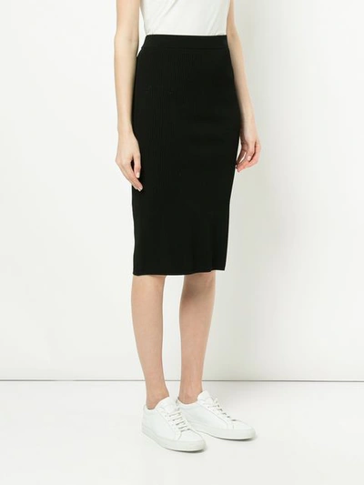 Shop Vince Knitted Pencil Skirt In Black
