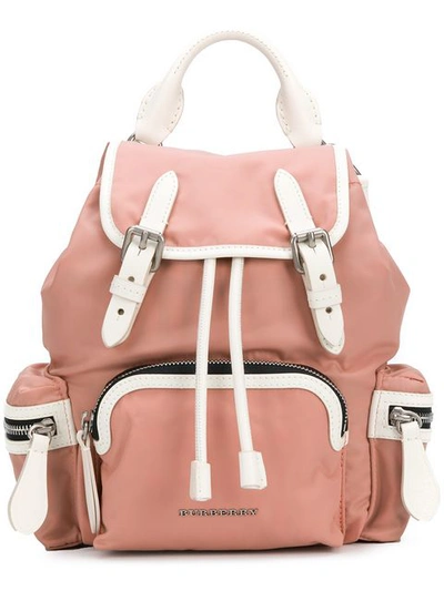 Shop Burberry The Small Crossbody Backpack - Pink & Purple