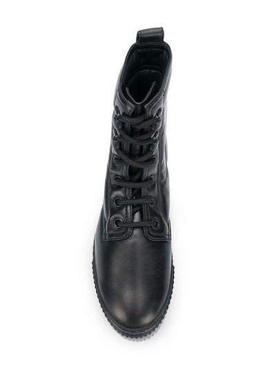 Shop Agl Attilio Giusti Leombruni Chunky Heel Lace-up Boots In Black