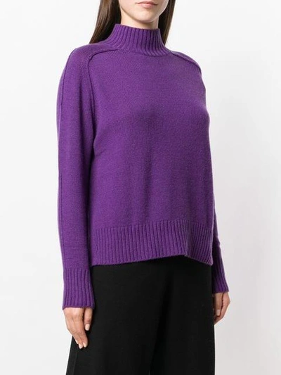 ALLUDE TURTLE NECK JUMPER - 紫色