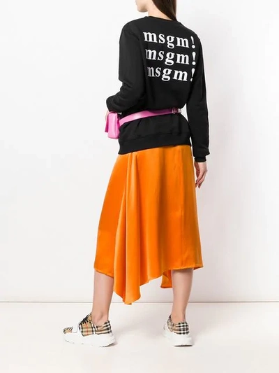 Shop Msgm Logo Print Sweatshirt - Black