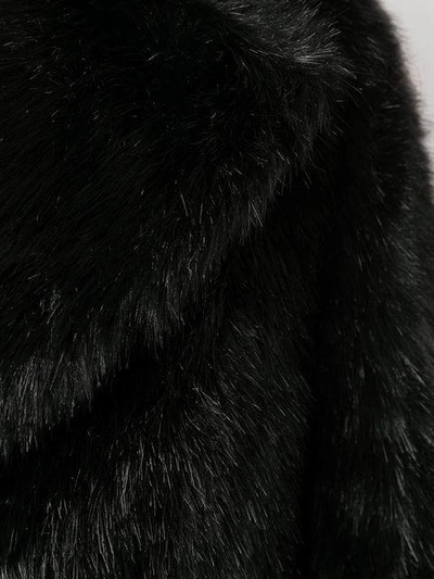 Shop Patrizia Pepe Furry Cropped Jacket - Black