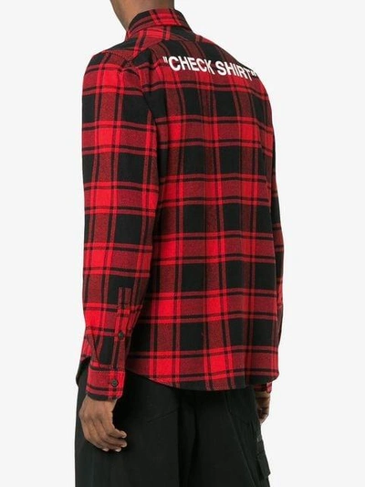 Shop Off-white Red Quote Checked Shirt  In 2001 Red/white