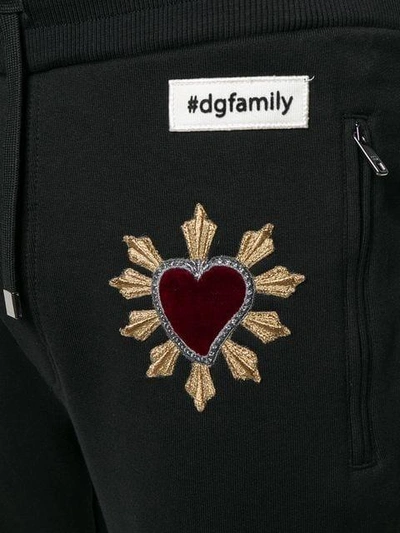 Shop Dolce & Gabbana Heart Patch Joggers In Black