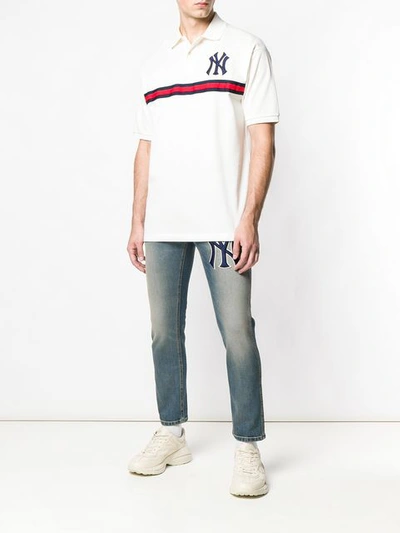 Shop Gucci Ny Logo Polo Shirt - White