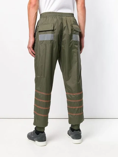 Shop Upww Contrast Stitch Details Track Pants In Green