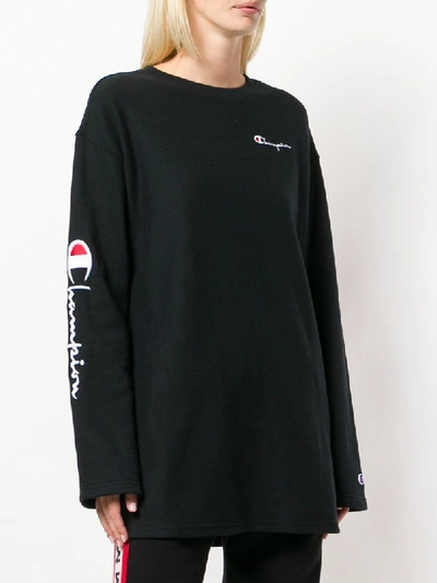 Shop Champion Oversized Reverse Weave Sweatshirt - Black