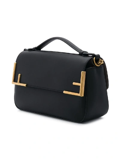 Shop Fendi Double F Shoulder Bag - Black