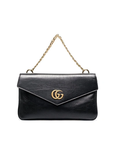 Shop Gucci Black And Green Leather Thiara Gg Tiger Head Bag