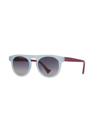 Shop Burberry Eyewear The Keyhole Round Frame Sunglasses - Blue