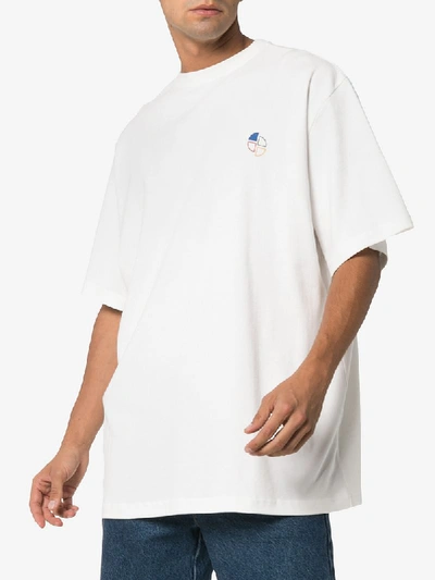 Shop Ader Error Oversized Logo Cotton T-shirt - White