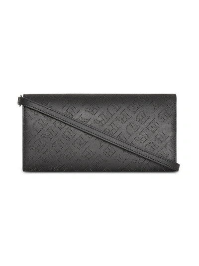 Shop Burberry Perforated Logo Clutch Bag In Black