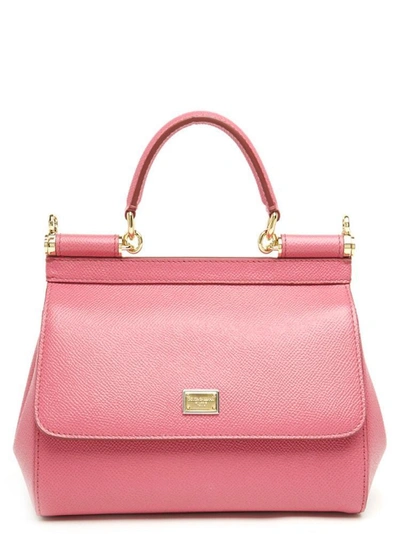 Shop Dolce & Gabbana Small Sicily Tote Bag In Pink
