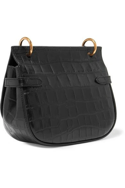 Shop Mulberry Amberley Small Croc-effect Leather Shoulder Bag