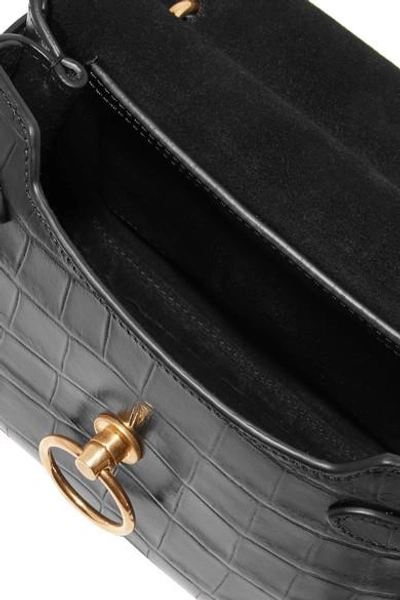 Shop Mulberry Amberley Small Croc-effect Leather Shoulder Bag