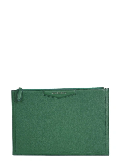 Shop Givenchy Antigona Clutch In Green