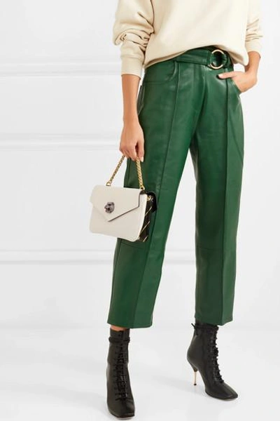 Shop Gucci Thiara Embellished Printed Leather Shoulder Bag