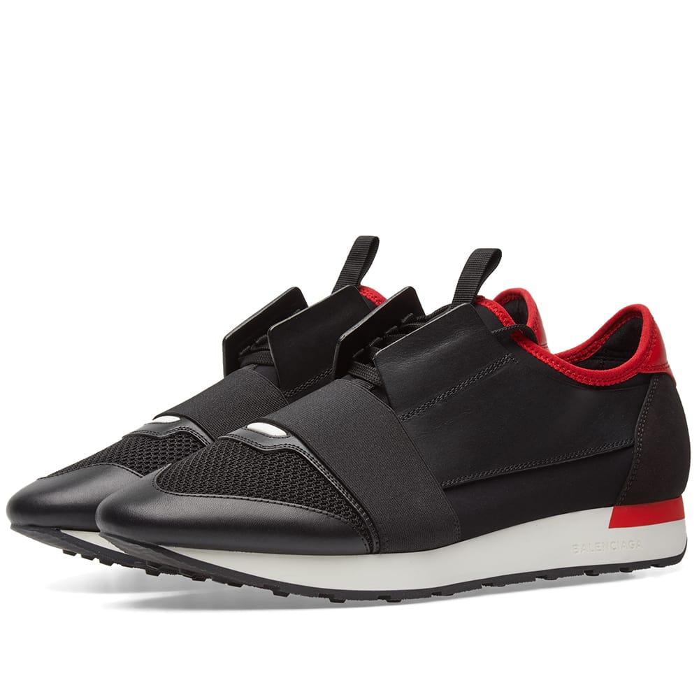 balenciaga runners black red